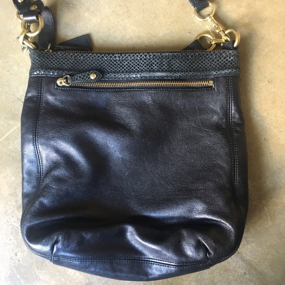 COACH Black Crossbody Shoulder Bag Black & Gold - Picture 5 of 8